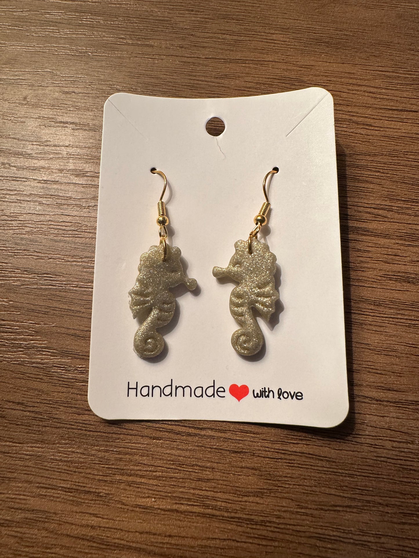 Gold Seahorses on Gold Fishhooks