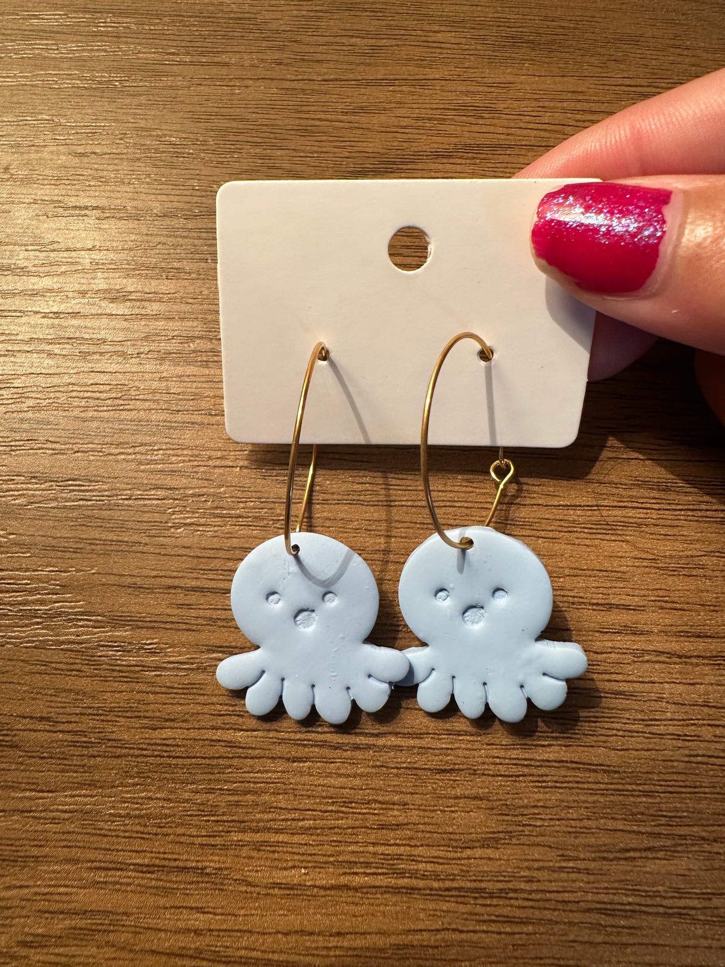 Octopus on Gold Hoops