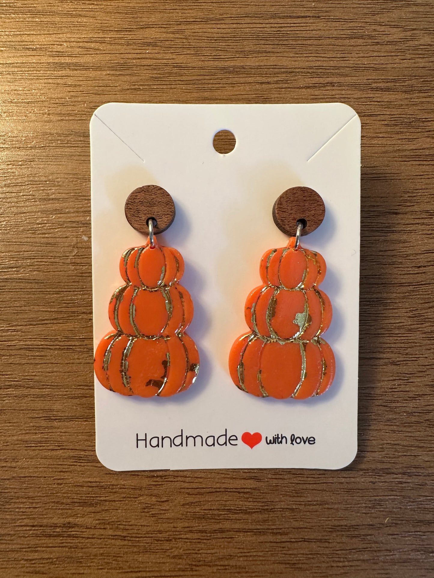 Orange and Gold Pumpkin Dangles